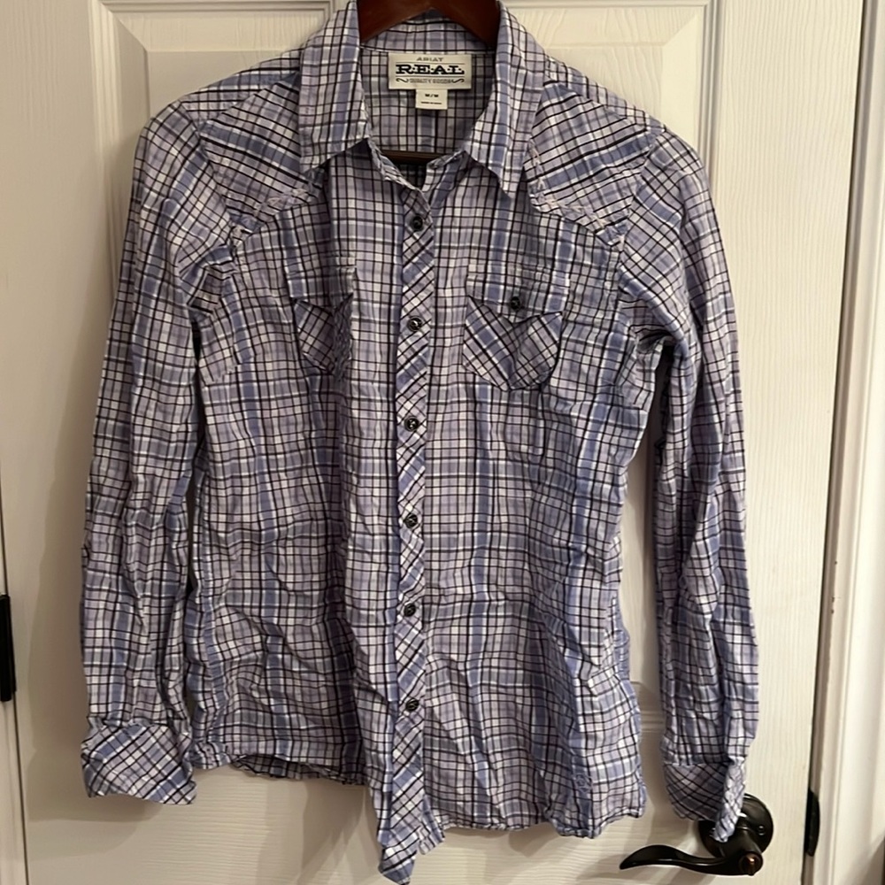 Ariat purple snap up shirt